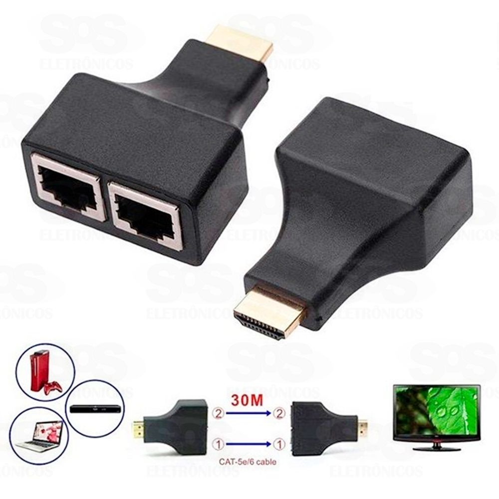 Extensor De HDMI Via Cabo RJ45 2 Unidades Xtrad xt-2201