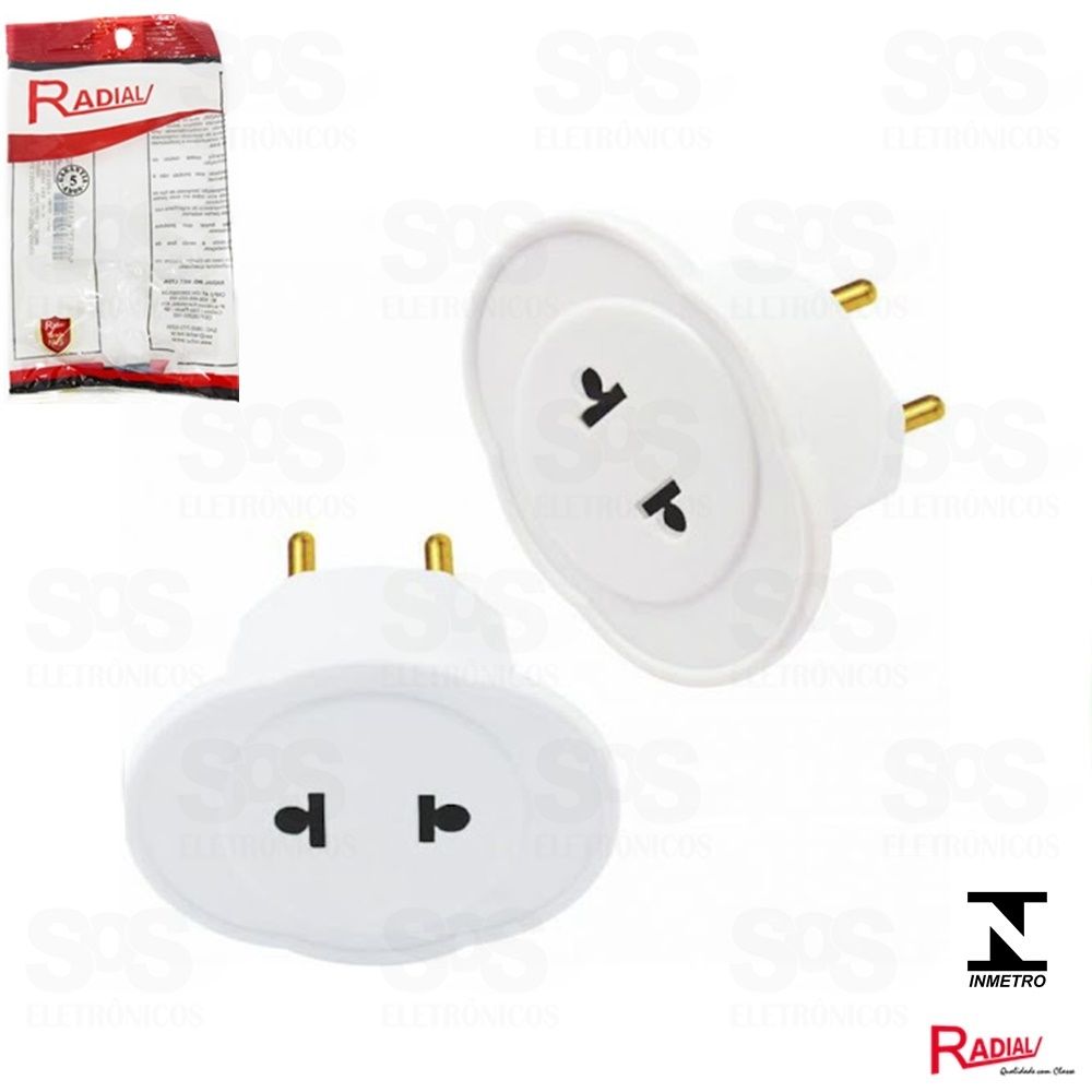 Adaptador Elétrico 2 Polos 10A Branco Radial 1501161