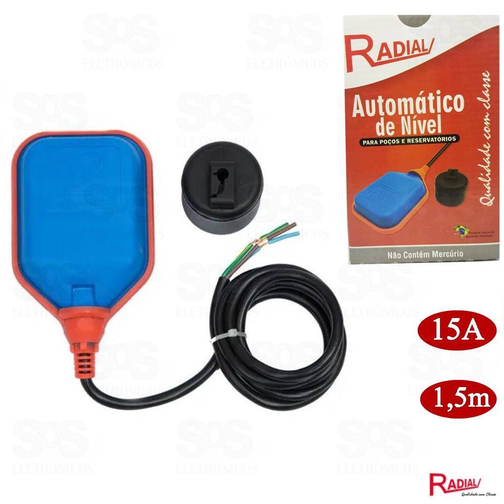 Boia com Sensor de Nível Automático1,50Mts 15A Radial