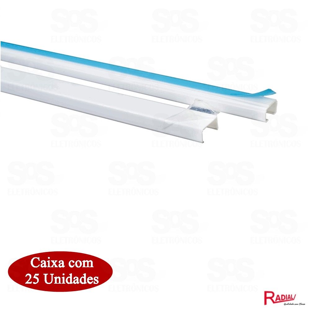 Canaleta PVC Com Dupla Face 20x10x2000mm Branca Caixa Com 25 Unidades Radial