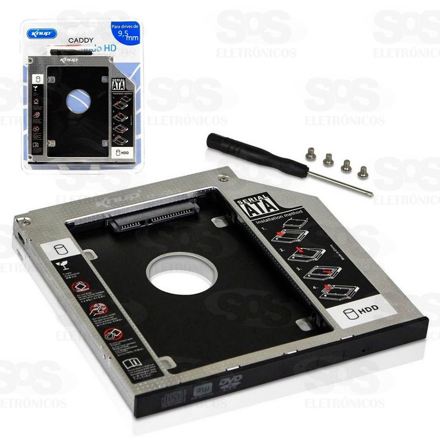 Adaptador SSD Para HD Caddy Segundo 9.5mm Knup kp-HD010