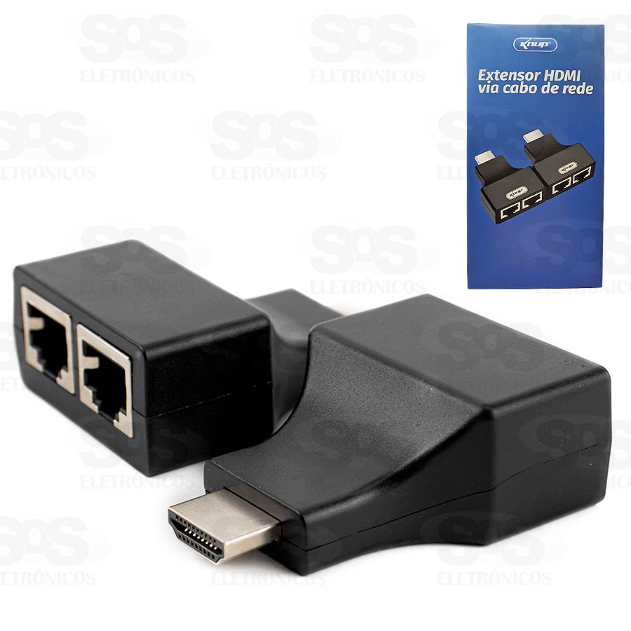 Extensor de HDMI Via Cabo de Rede RJ45 2 Unidades Knup KP-AD100