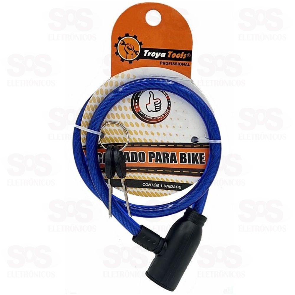 Cadeado Para Bicicleta 650x9mm Com 2 Chaves Troya Tools