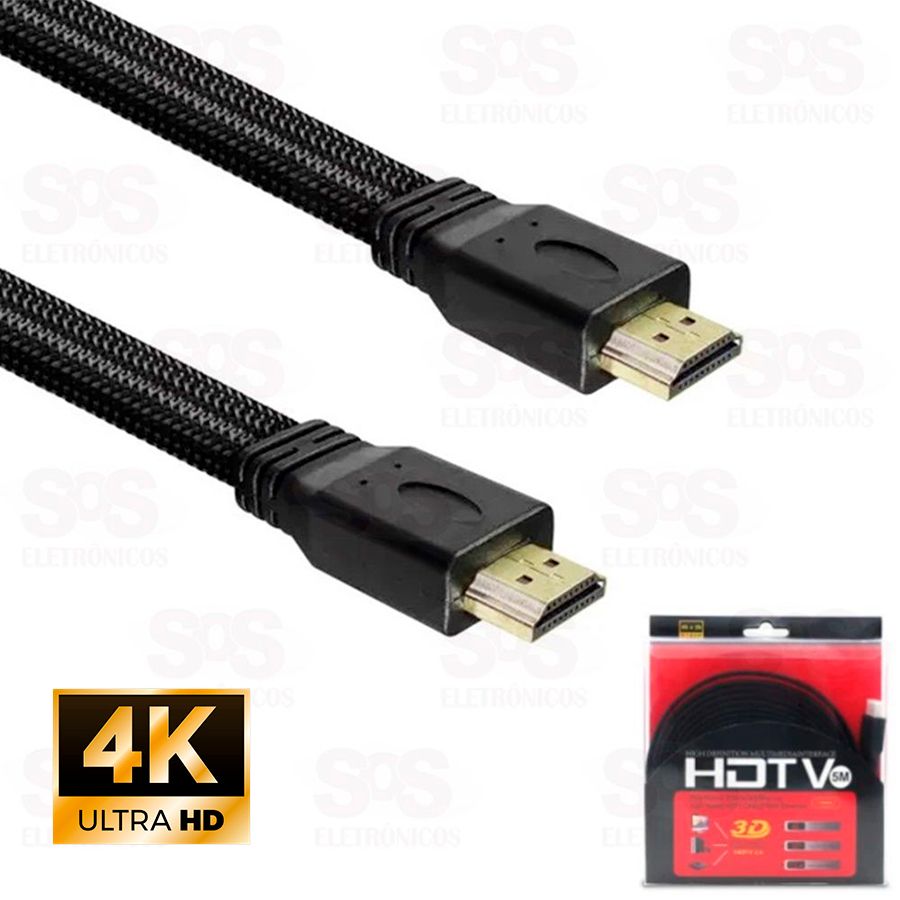 Cabo HDMI 5 Metros Blindado 4k Kapbom ka-hdmi-5m