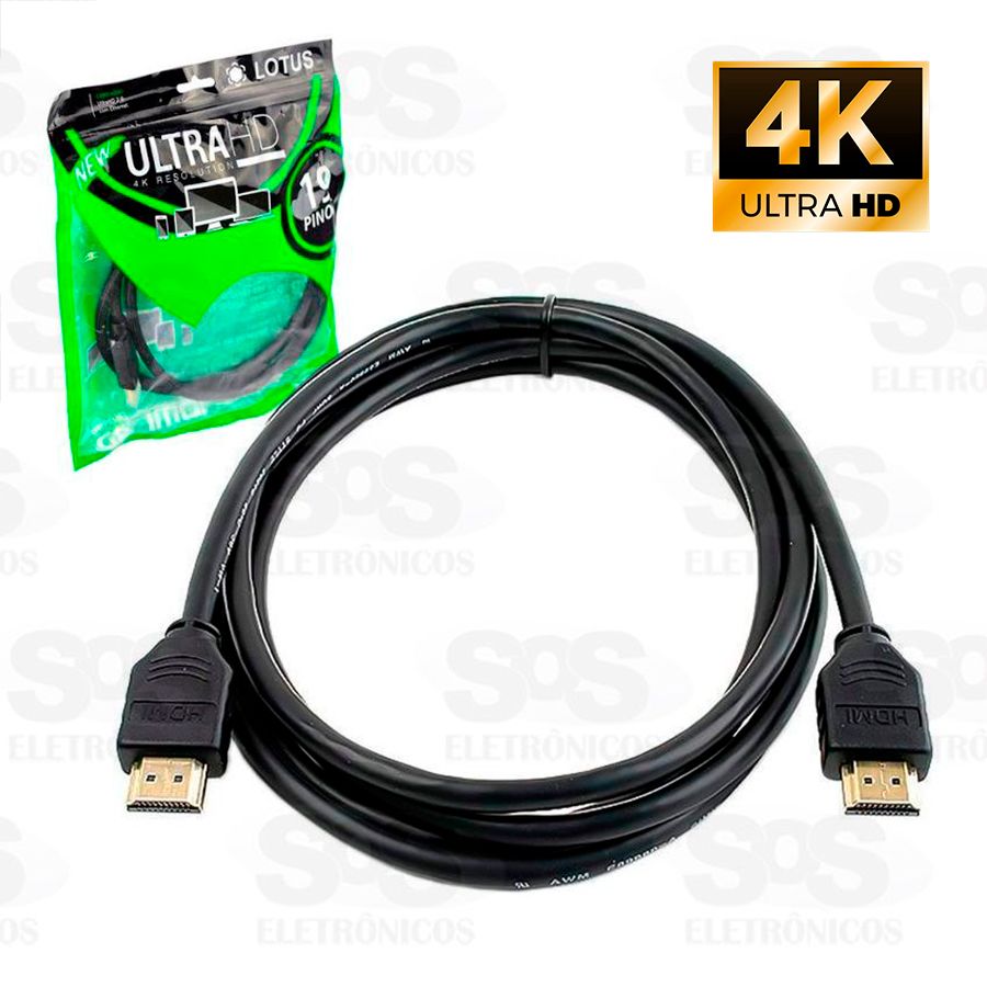 Cabo HDMI Ultra HD 4K 1.5m 19 Pinos Lotus