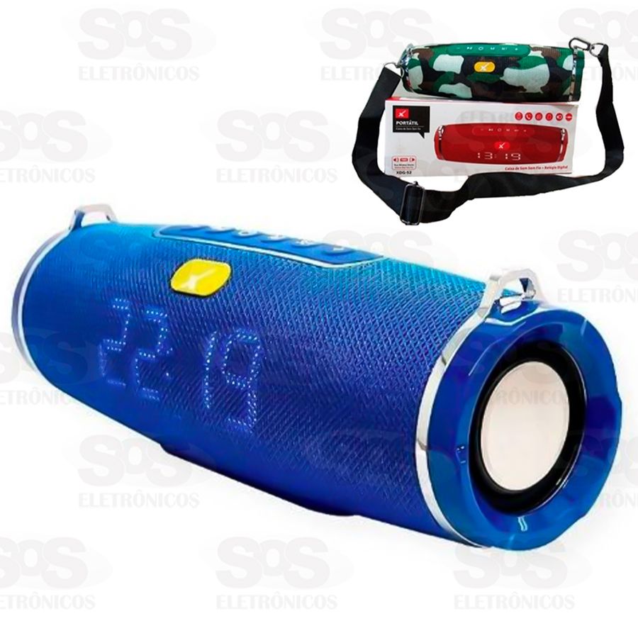 Caixa De Som 10W Sem Fio Com Relógio Digital Xtrad xdg-52