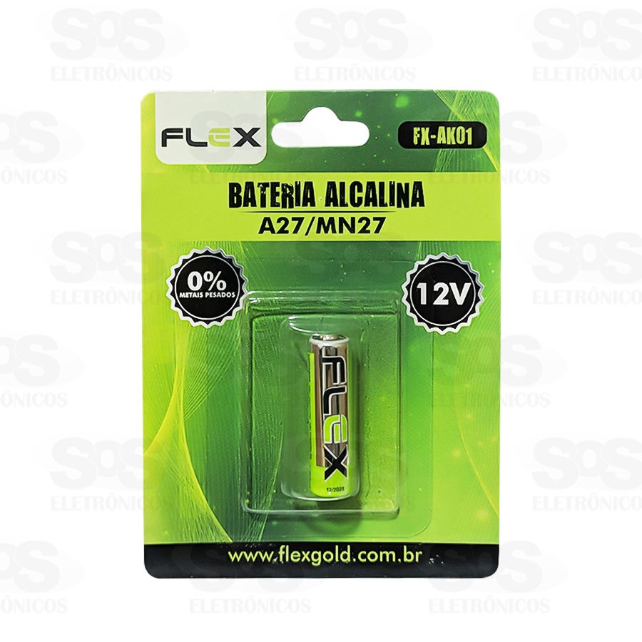 Bateria Alcalina A27/MN27 12V Flex fx-AK01 Unitário 