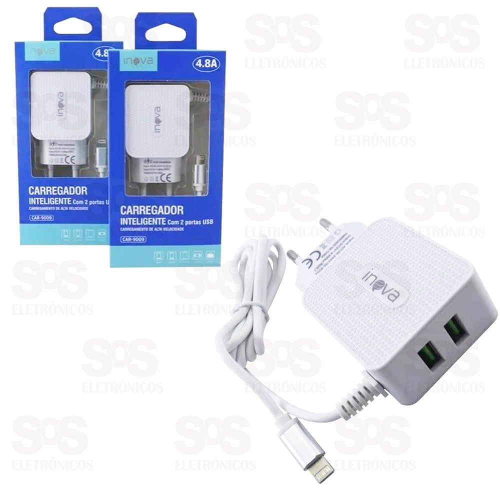 Carregador Iphone 4.8A 2 USB Inova CAR-9009