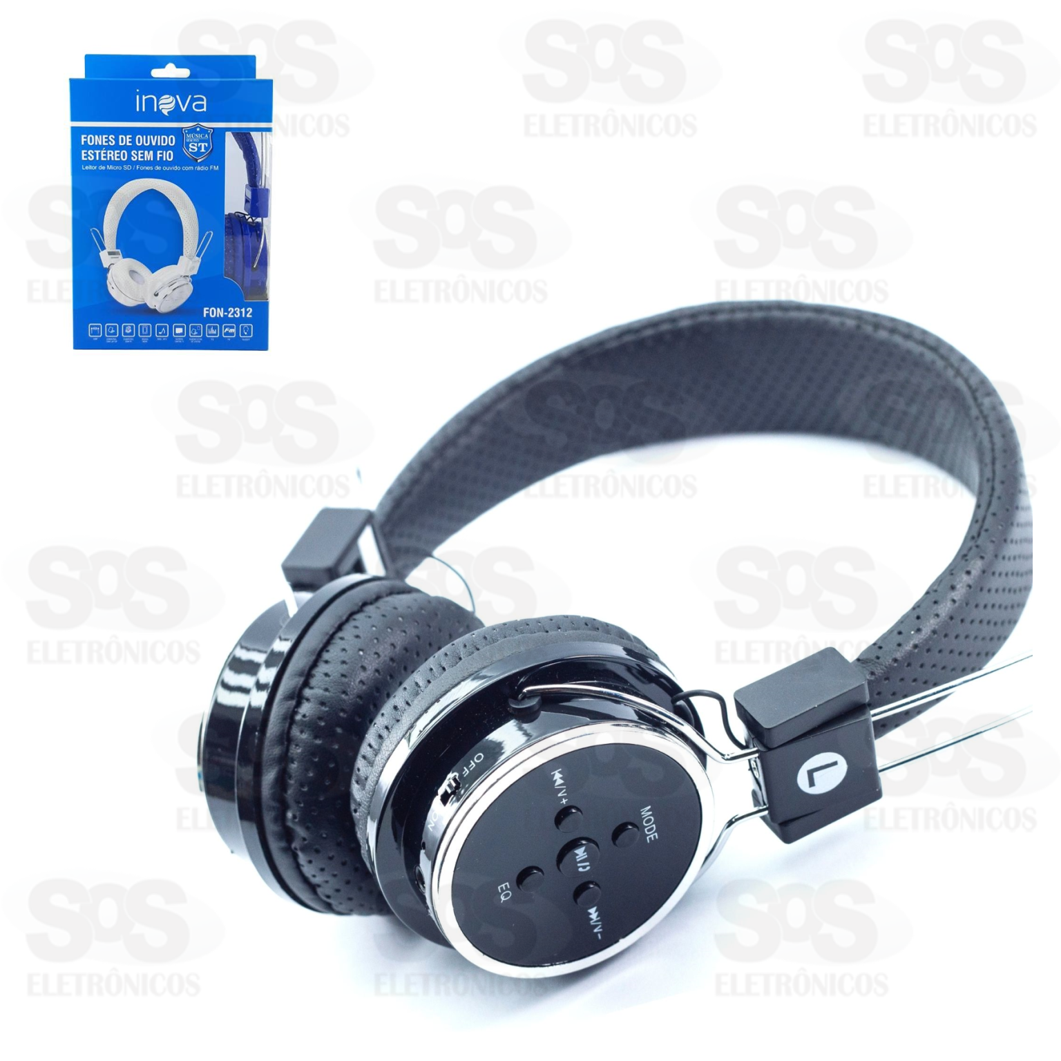 Fone Sem Fio Bluetooth Estéreo Inova FON-2312
