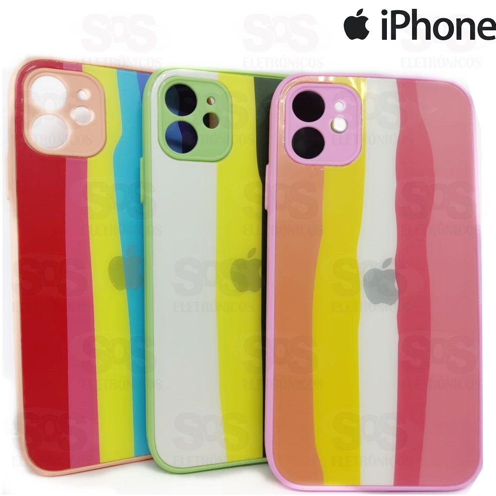 Capa Acrlica Arco Iris Iphone 7P Cores Variadas 