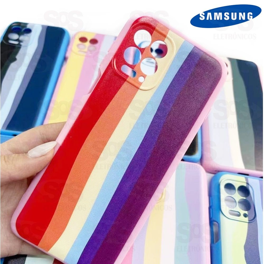 Capa Acrlica Arco Iris Samsung A03S Cores Variadas 