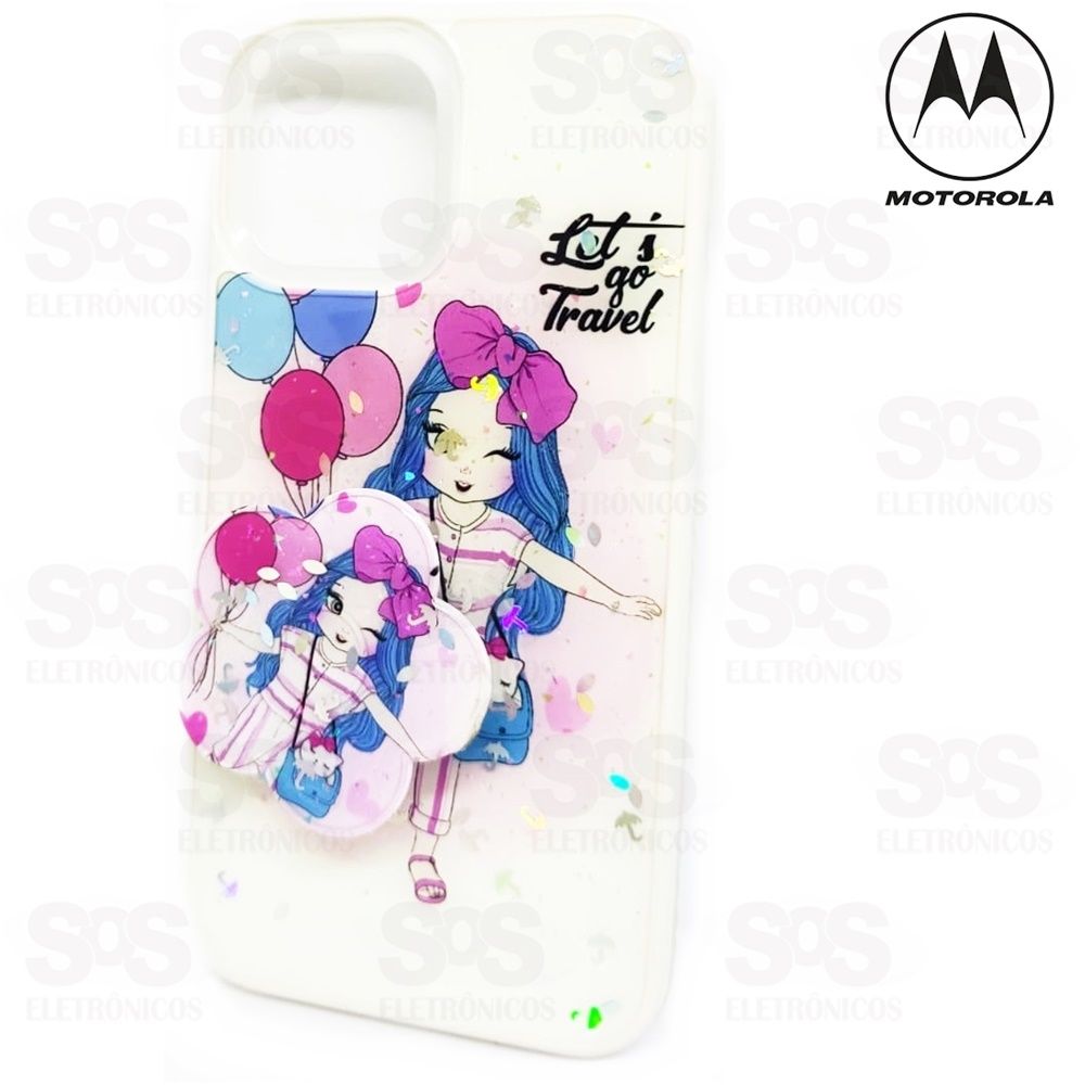 Capa Com Popsocket Motorola G9 Cores E Estampas Variadas