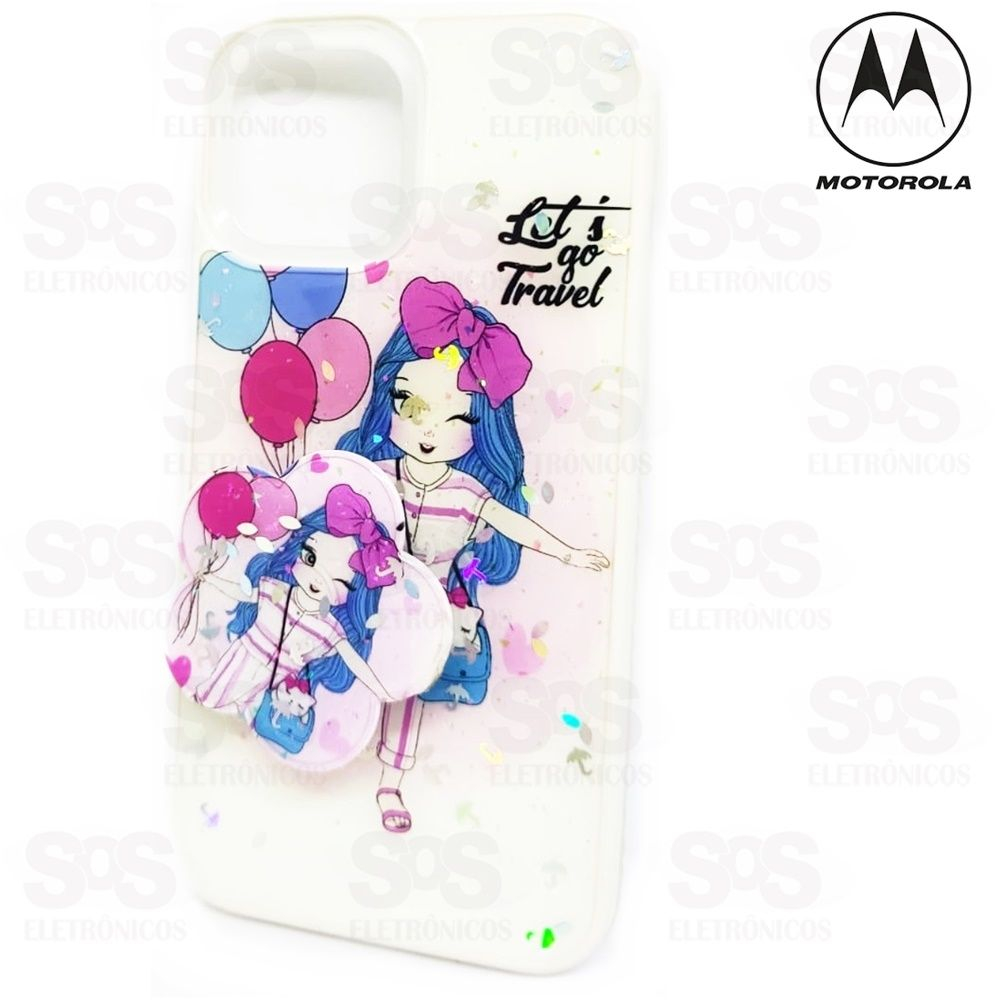 Capa Com Popsocket Motorola Edge Cores E Estampas Variadas