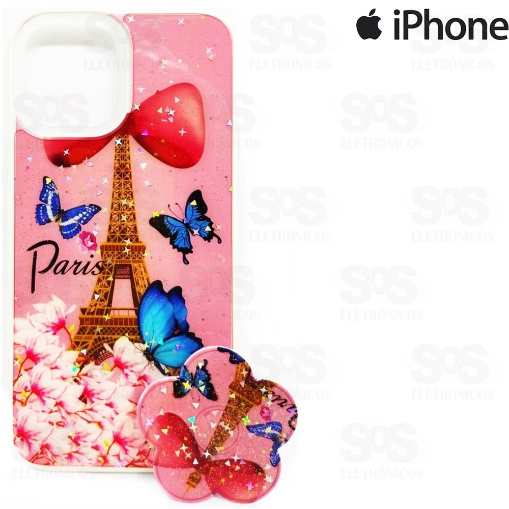 Capa Com Popsocket Iphone 12 5.4 Cores E Estampas Variadas