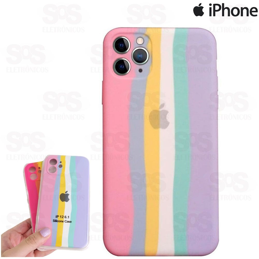 Case Aveludada Blister Arco Iris Iphone 7/8