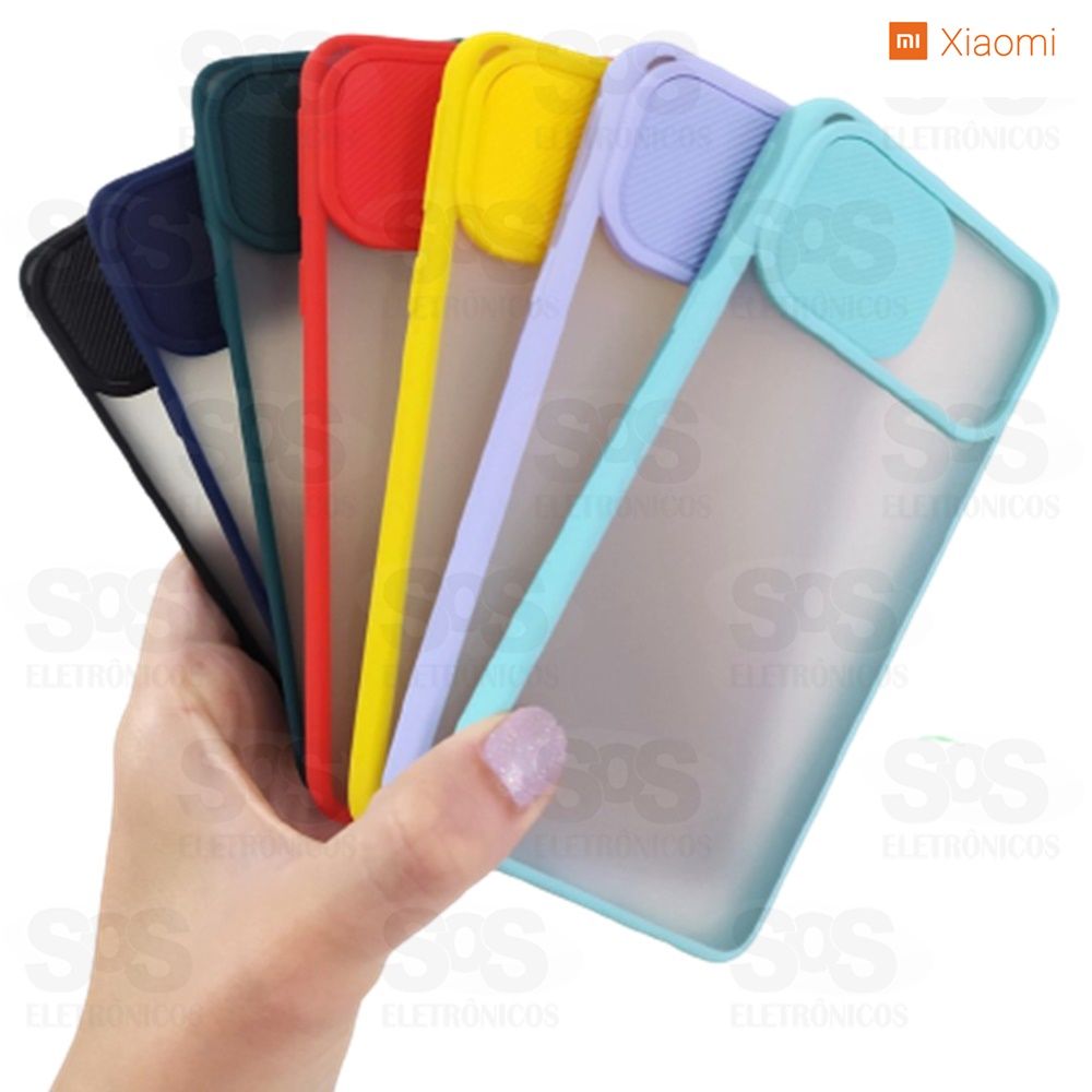 Capa Com Proteção De Câmera Transparente Fosca Xiaomi Note 9S Cores Variadas