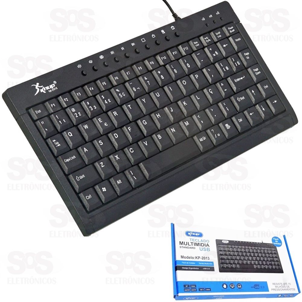 Mini Teclado USB Multimidia Padro ABNT2 Knup Kp-2013