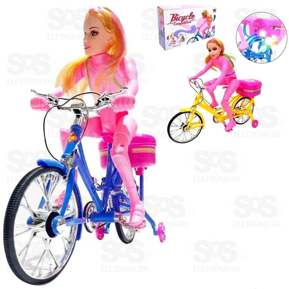 Boneca Articulada Ciclista Música e Luzes Toy King tk-1714