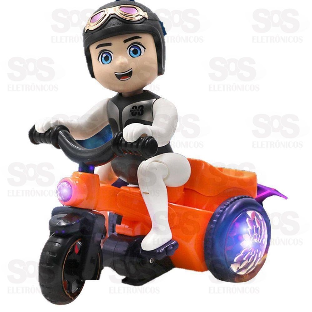 Motociclista Bate E Volta Com Luz E Som  Toy King TK-1449