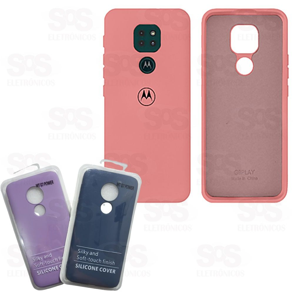 Case Aveludada Blister Motorola E7 Power Cores Variadas 