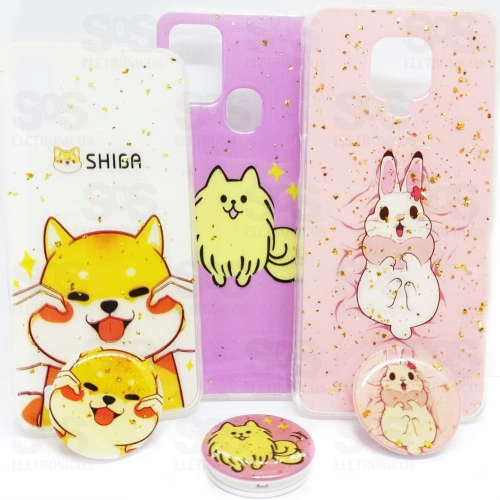 Capa Com Popsocket Cute Xiaomi Note 9S Estampas Variadas 