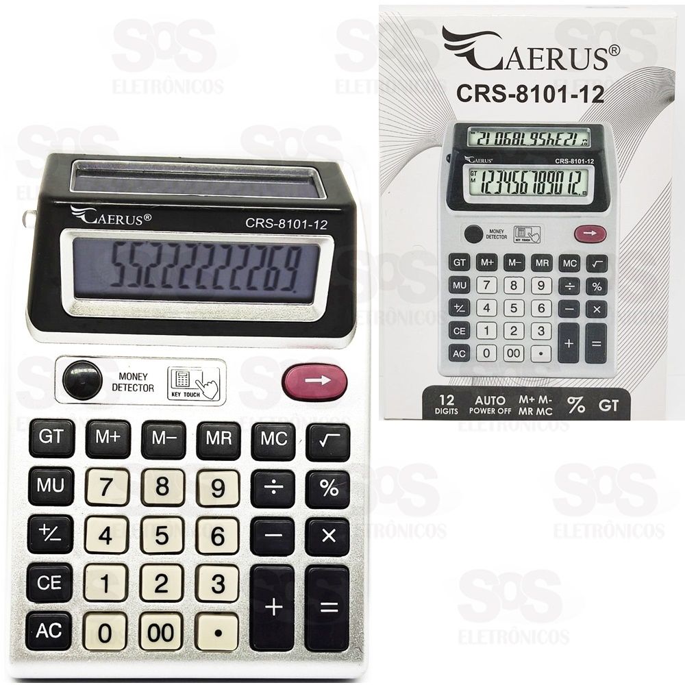 Calculadora 12 Dígitos Com Visor Duplo e Detector De Nota Falsa Caerus crs-8101-12