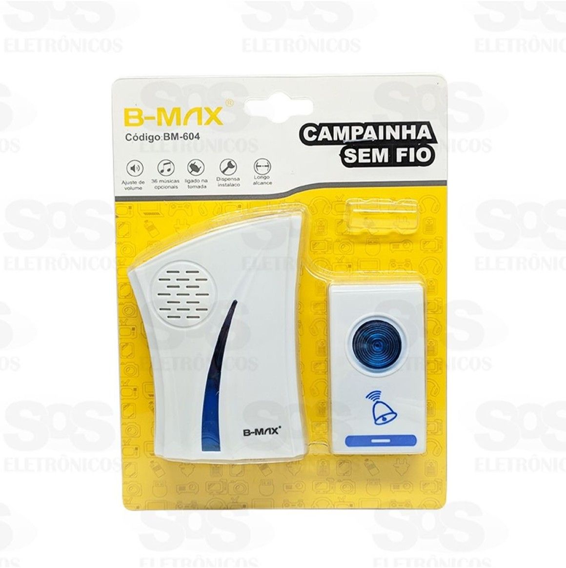 Campainha Sem Fio Receptor a Pilha B-Max BM-604