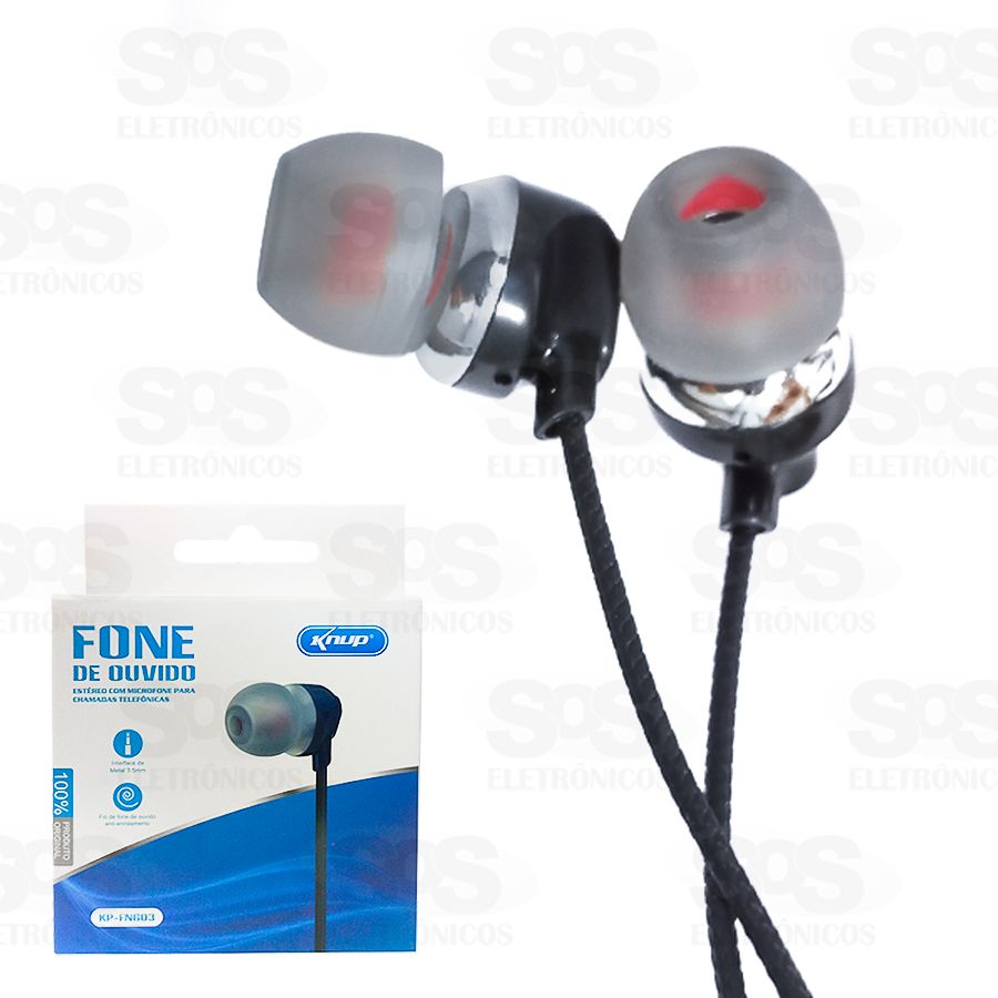 Fone De Ouvido Auricular Com Microfone Knup FN-603