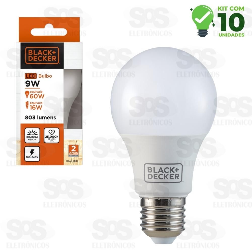 Lmpada Led Bulbo 9w Com 10 Unidades E27 Luz Branca Black Decker