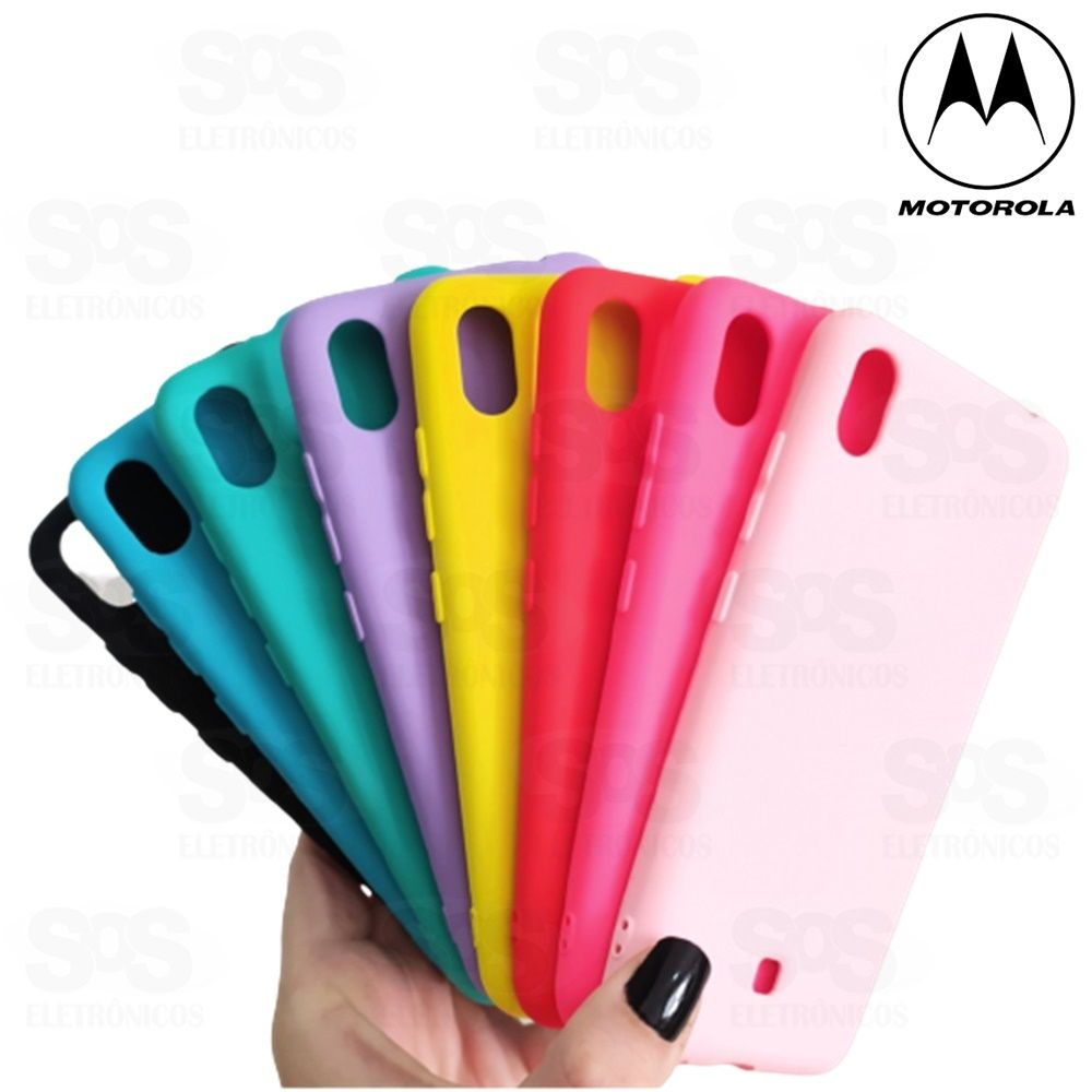 Case Aveludada Motorola Moto E20 Cores Variadas Embalagem Simples