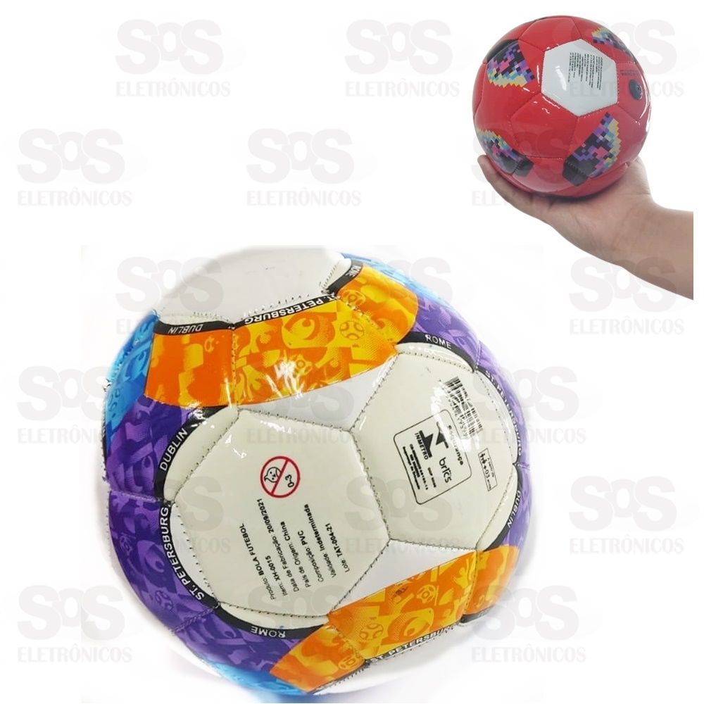 Mini Bola De Futebol De Campo Cores Variadas Infantil 2802