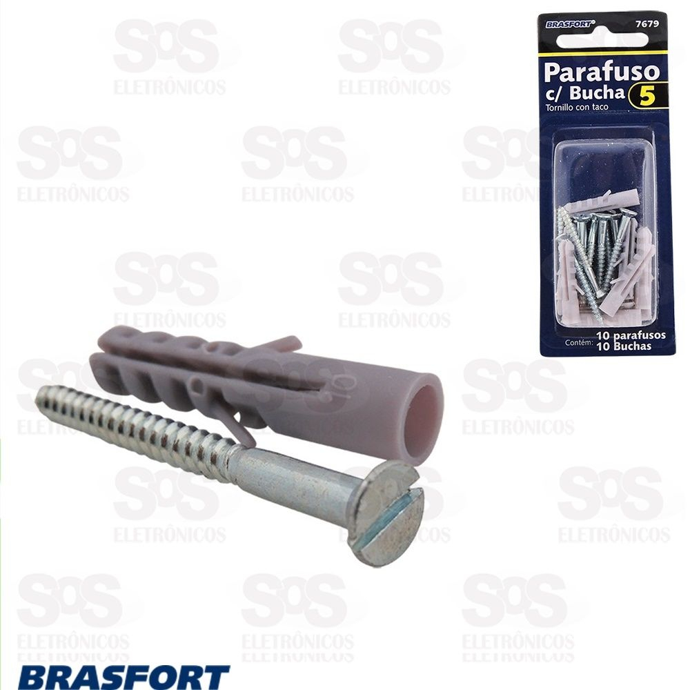 Parafuso com Bucha 06 Cartela Com 8 Unidades Brasfort 7680