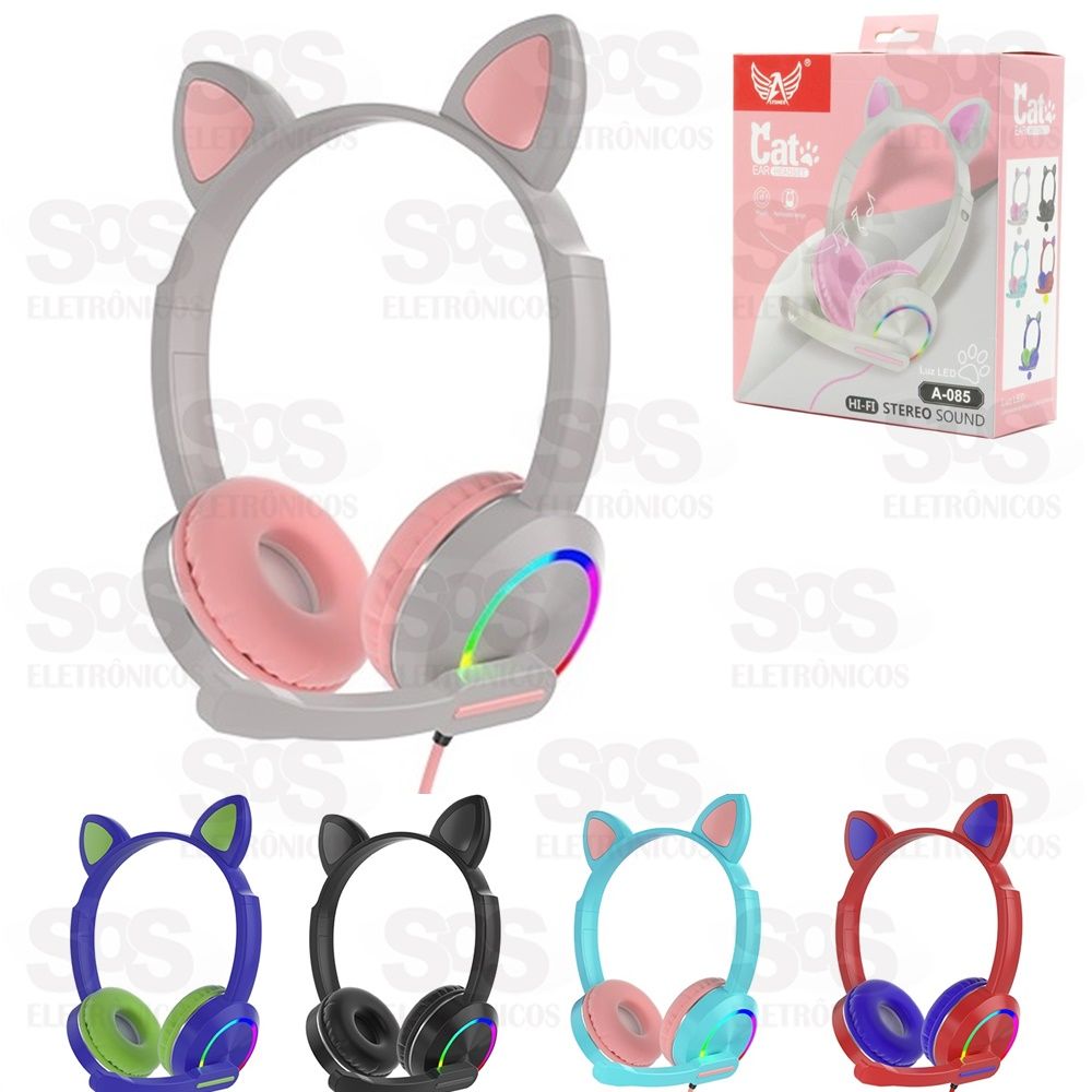 Headset Gatinho Cores Variadas Altomex A-085