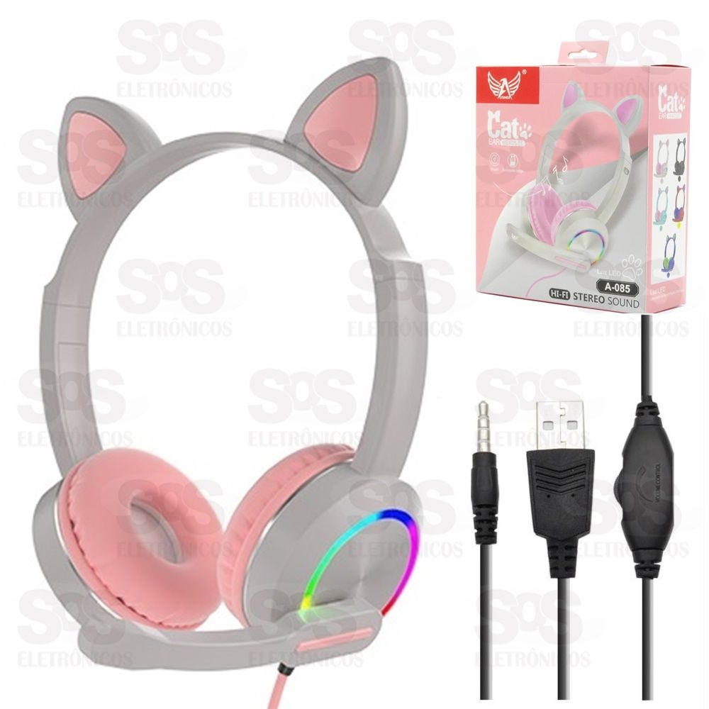 Headset Gatinho Cores Variadas Altomex A-085