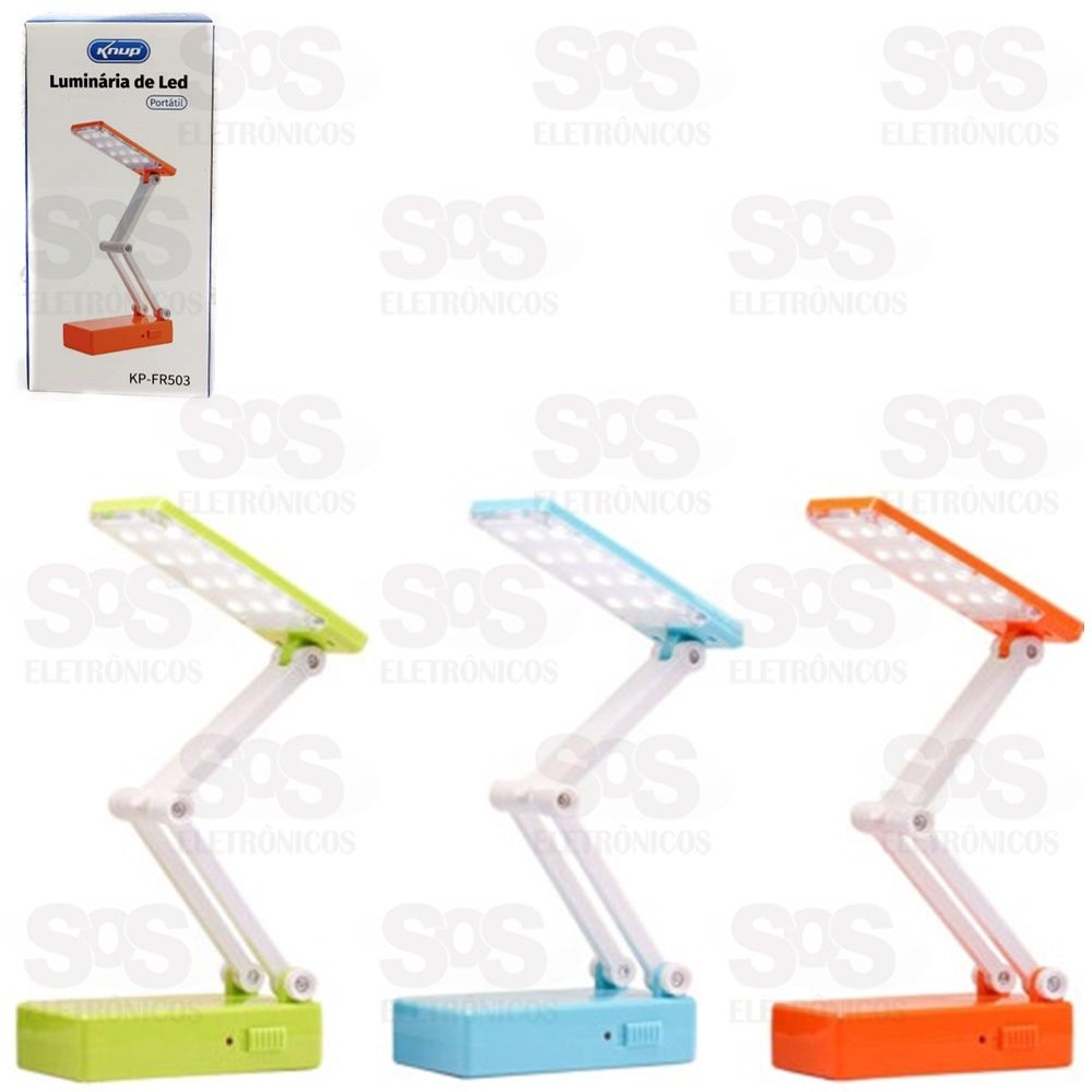 Luminária de Led Portátil Recarregável 12 Leds Knup FR503