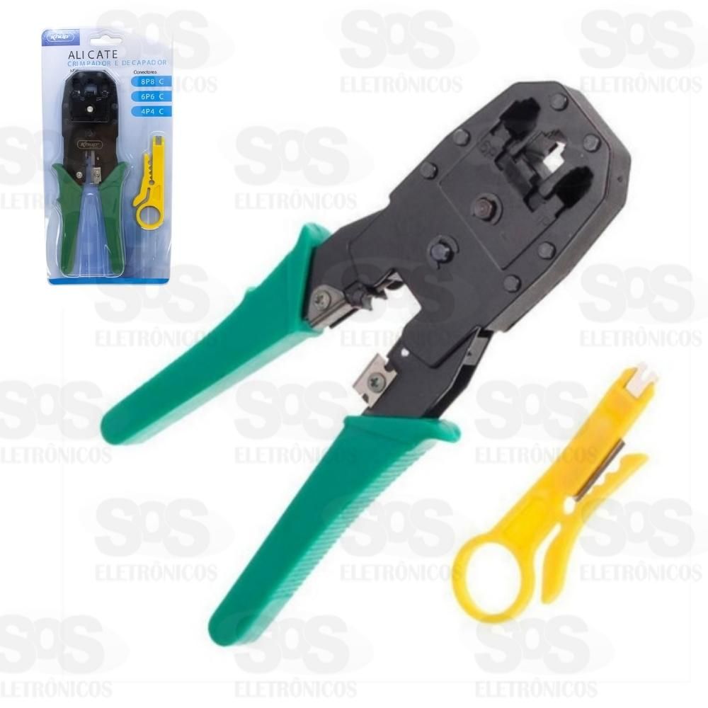 Alicate De Crimpar e Decapador Cabo De Rede RJ45 KP-AL0001