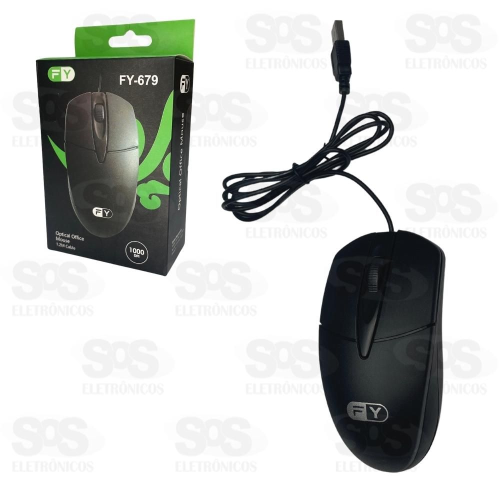 Mouse Óptico Com Fio USB 1000 DPI FY-679