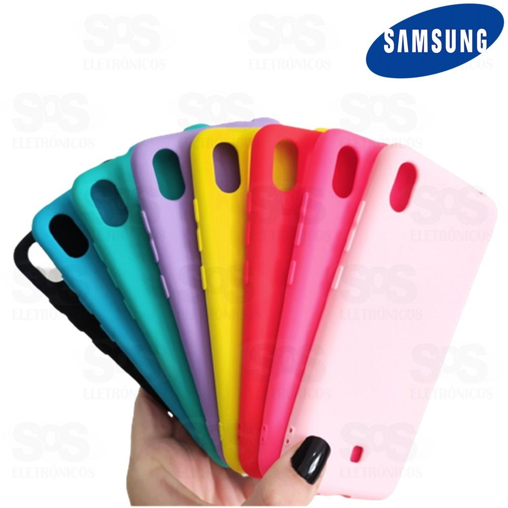 Case Aveludada Samsung A10 Cores Variadas Embalagem Simples 