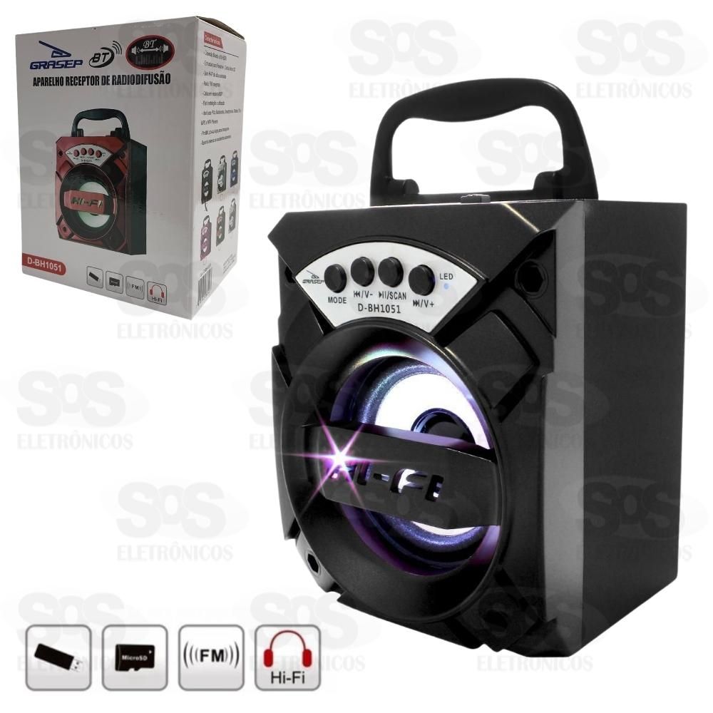 Caixa De Som 10W Bluetooth Grasep D-BH1051