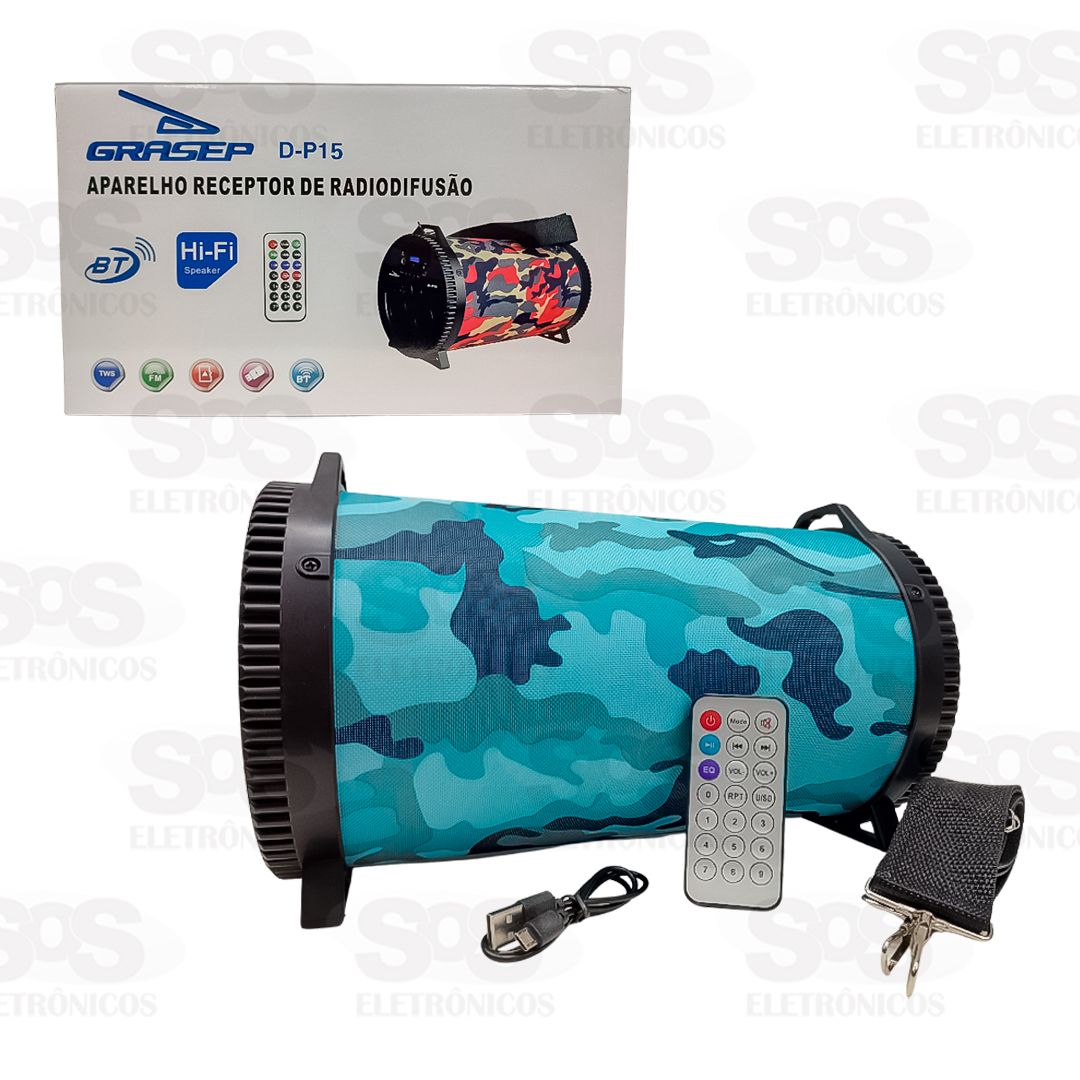 Caixa De Som 15W Bazooka Com Controle Remoto Grasep D-P15