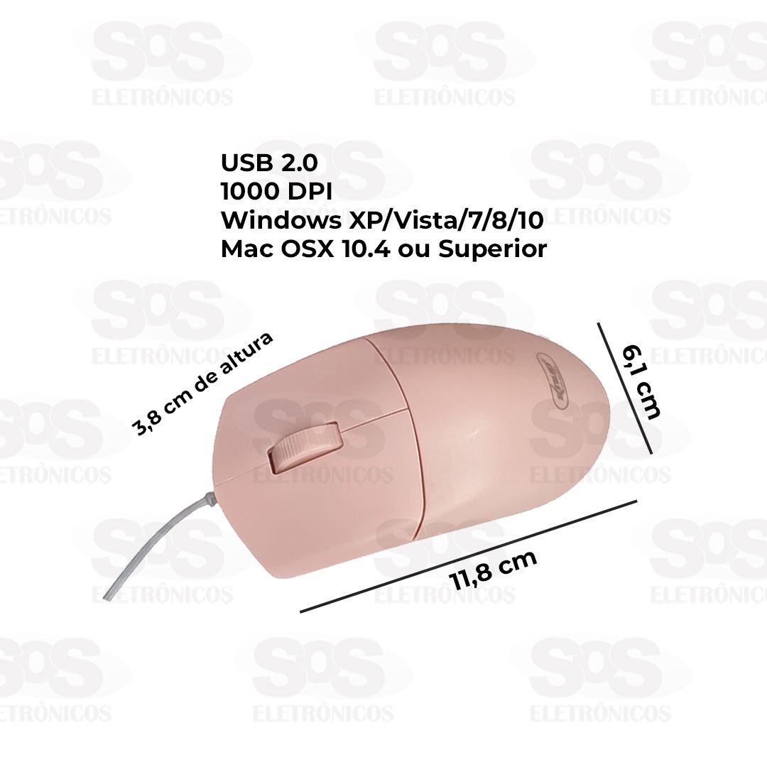 Mouse óptico Com Fio USB 100DPI Knup KP-MU009