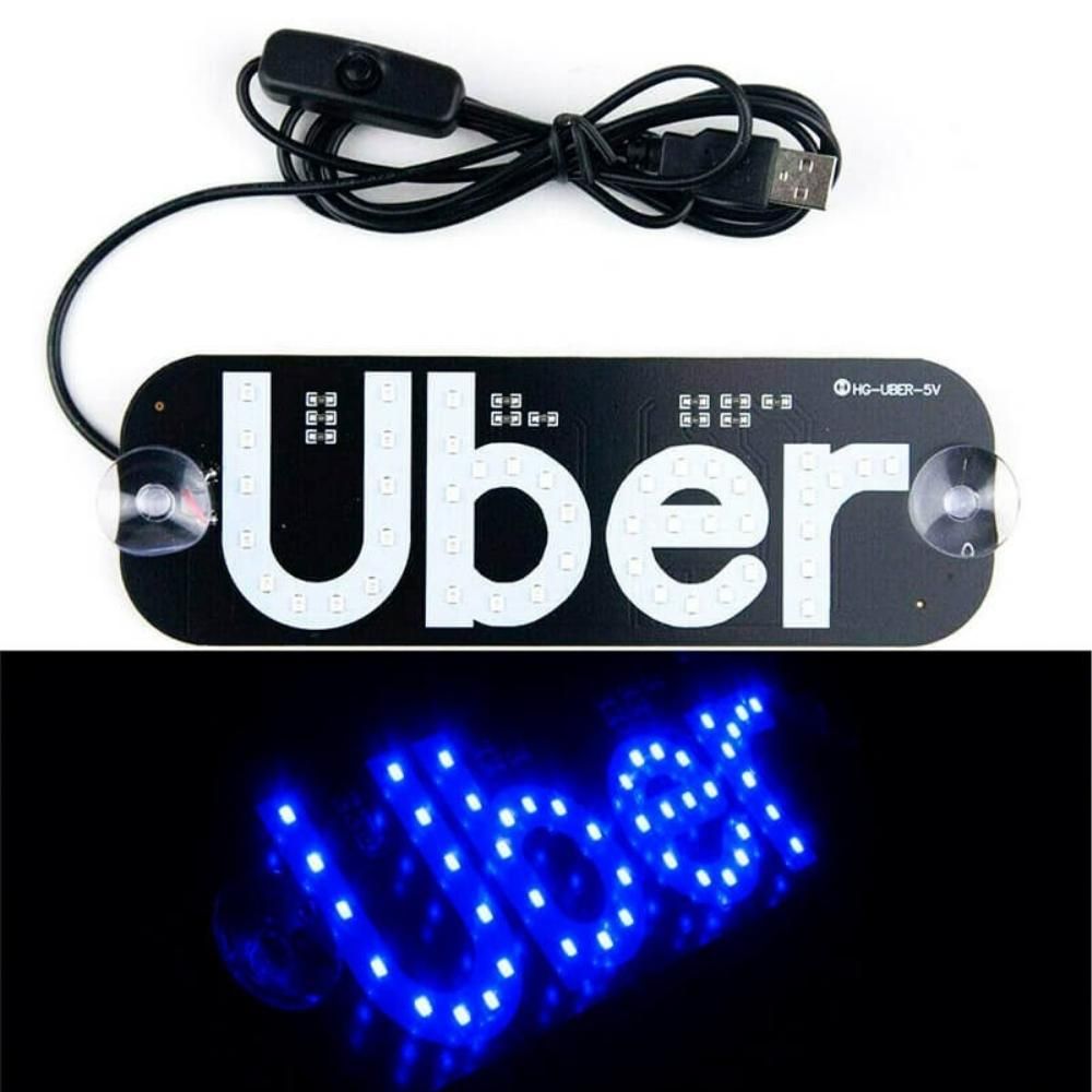 Painel LED Luminoso Uber 5v Azul USB