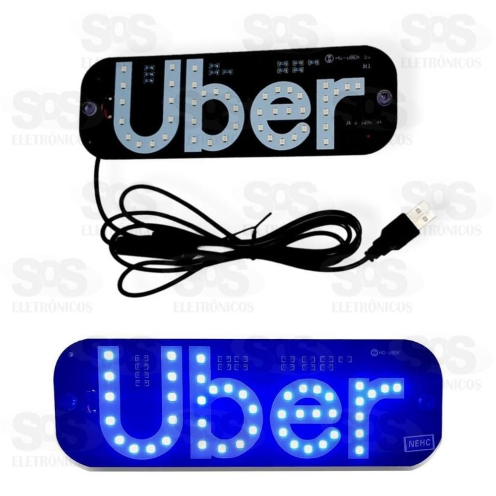 Painel LED Luminoso Uber 5v Azul USB
