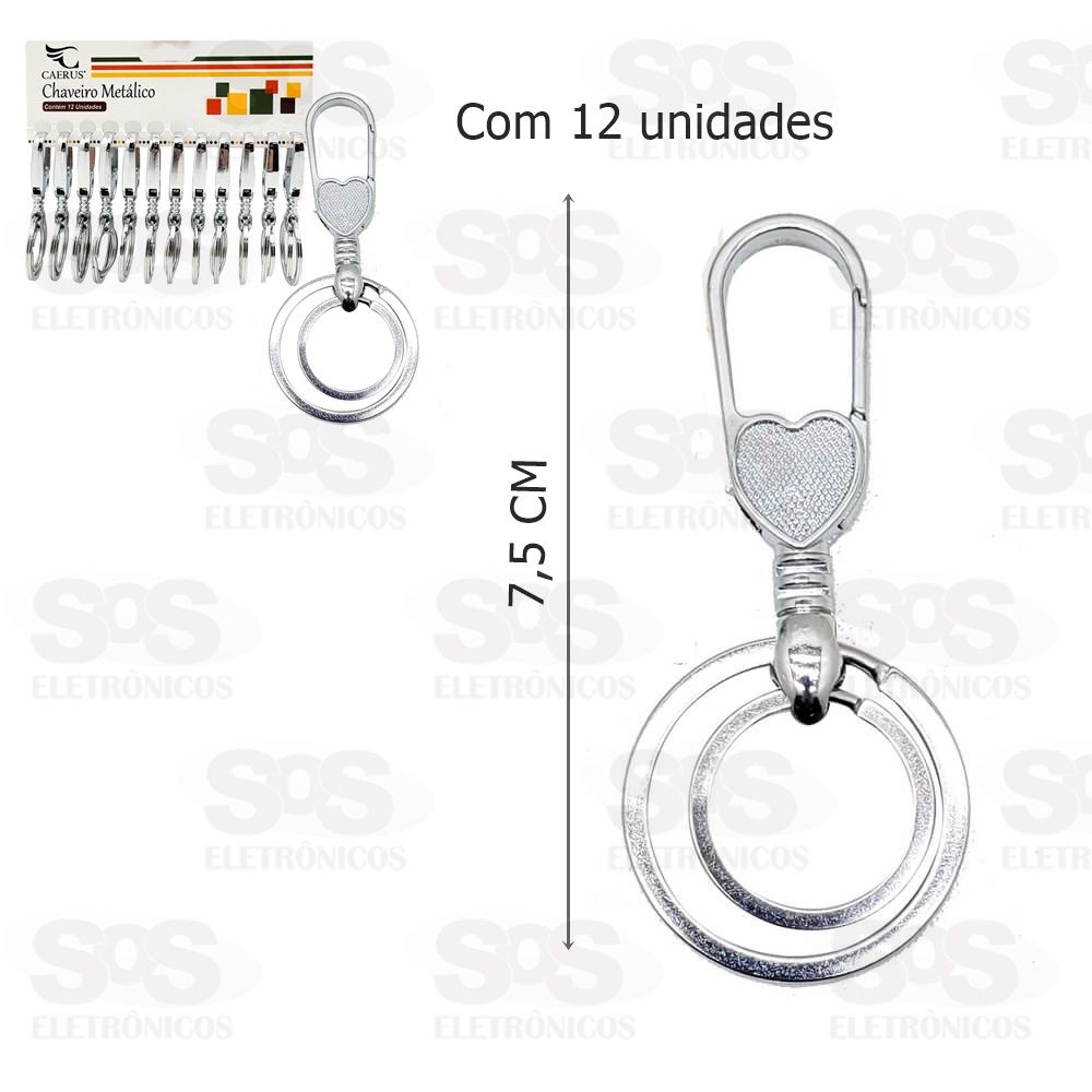 Chaveiro Mosqueto Formato Corao Cartela Com 12 Unidades Caerus crs-1060