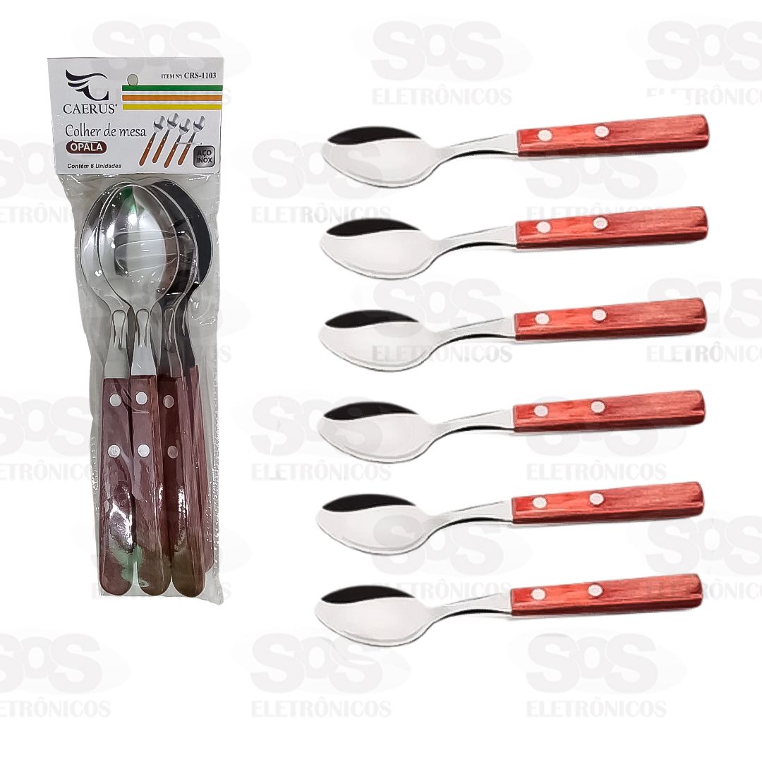 Kit Colher De Mesa Opala Com 6 Unidades Caerus CRS-1103