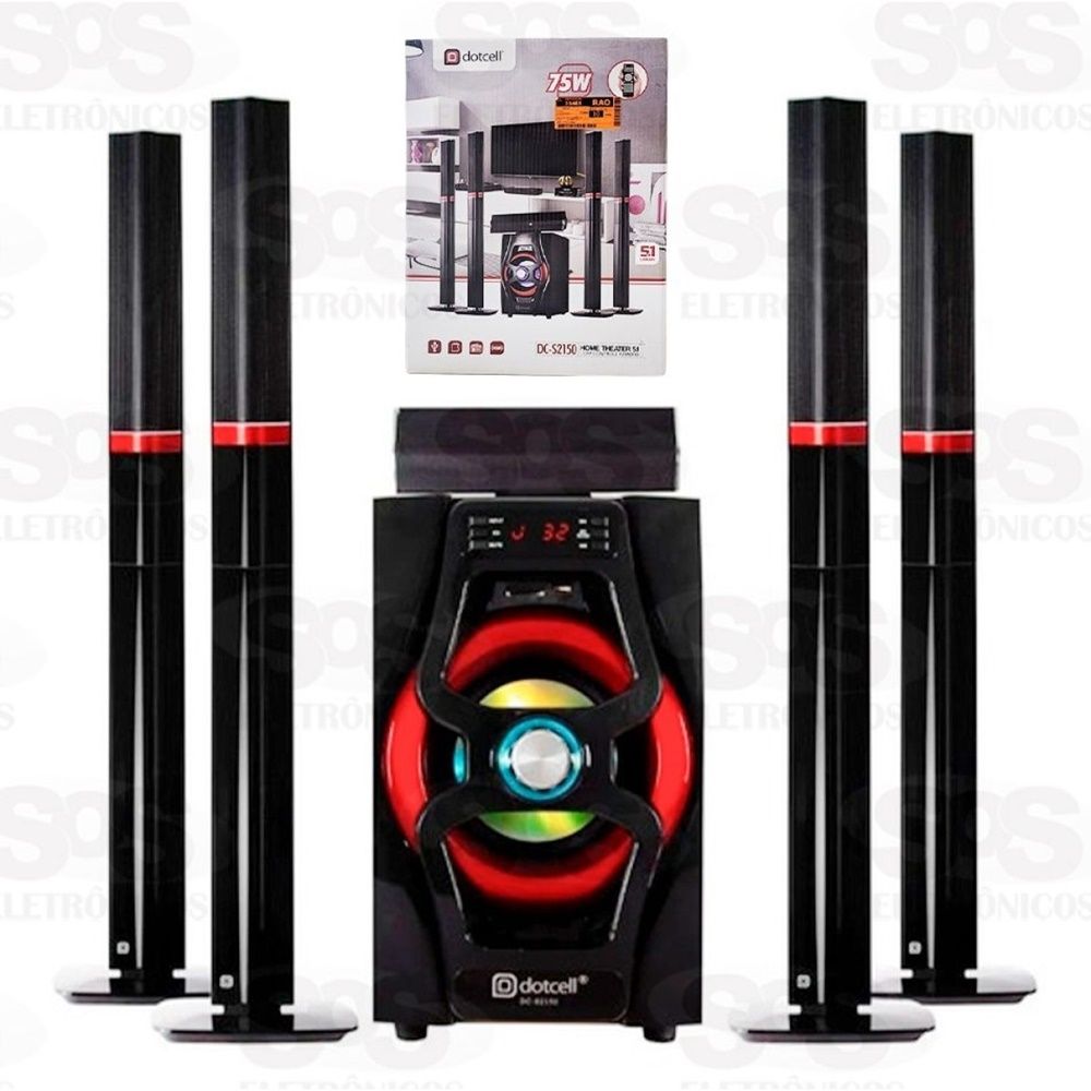 Home Theater 5.1 75W com Controle Remoto Dotcell S2150