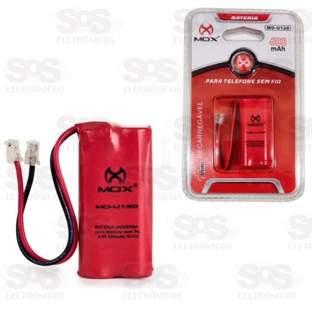 Bateria Para Telefone 2 Células AAA 600 mAh Mox MO-U120