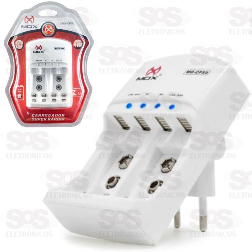 Carregador Para Baterias Super Rápido Mox mo-cp50