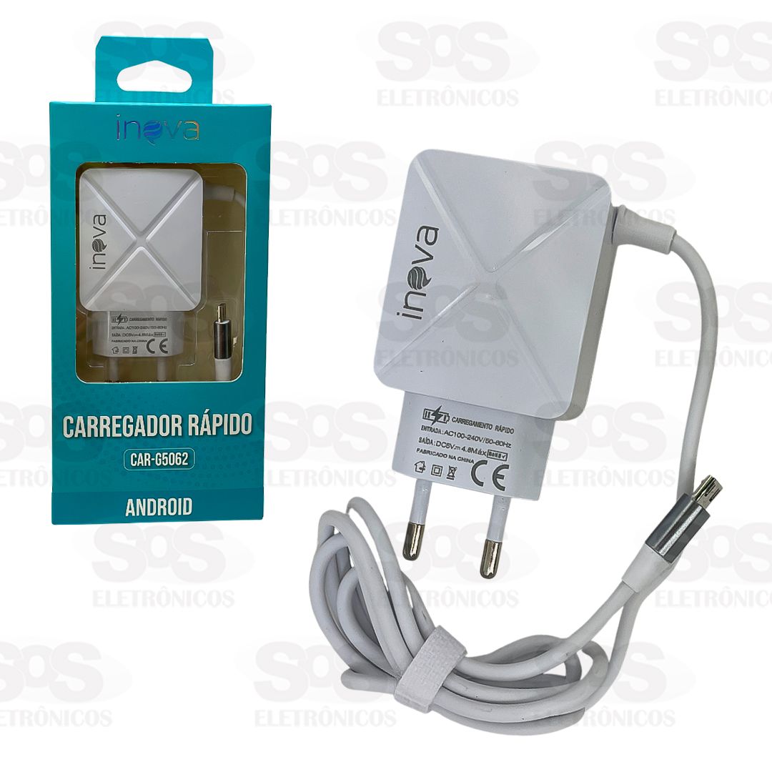 Carregador Rpido 2 USB 4.8A Cabo V8 Inova CAR-G5062