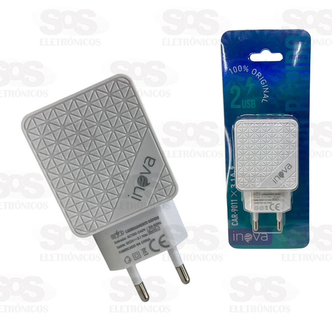 Carregador 5V 3.1A Com 2 USB Inova CAR-9011